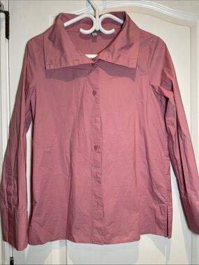 COS Button-Front Blouse in Dusty Rose